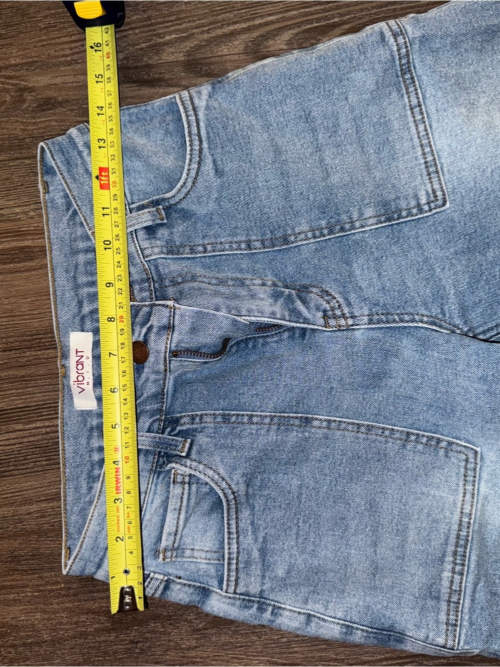 Vibrant Light Blue Wide-Leg Distressed Jeans - Picture 5 of 6